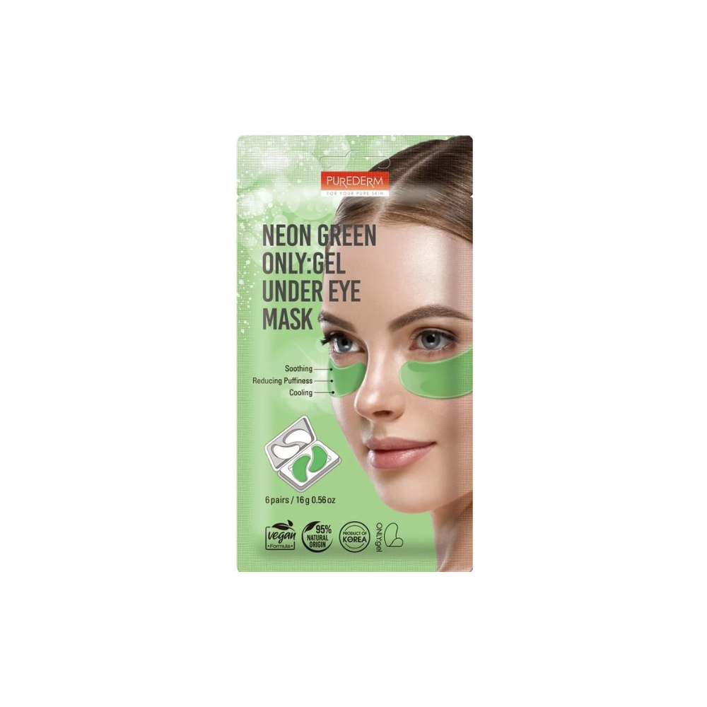 Purederm Under Eye Mask 6p Neon Green