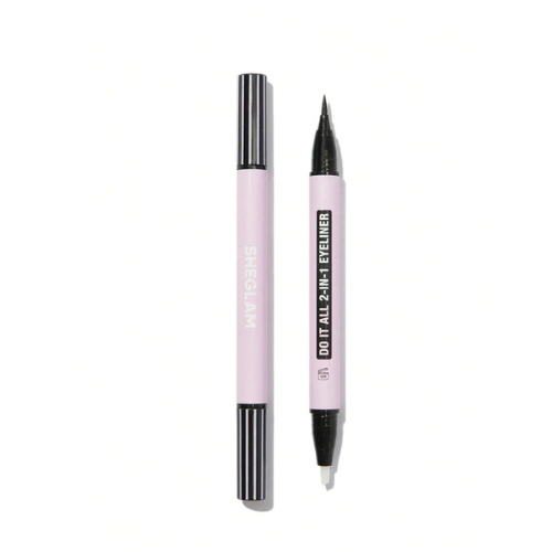 قلم تحديد العيون دو إت أول 2 في 1 من شيشلام، أسود