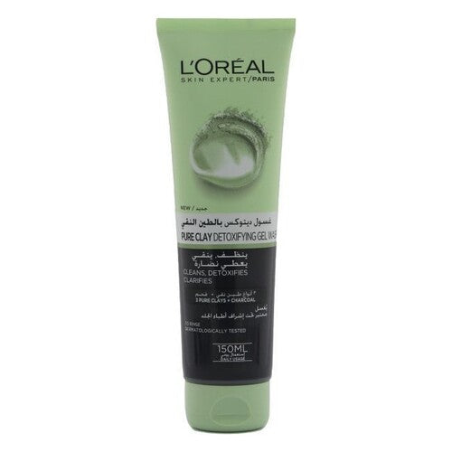 غسول جل إزالة السموم بالطين النقي من لوريال، 150 مل