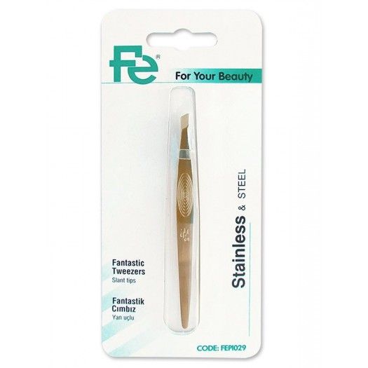 Fe Fantastic Tweezer Gold Plated Slant FEPI029