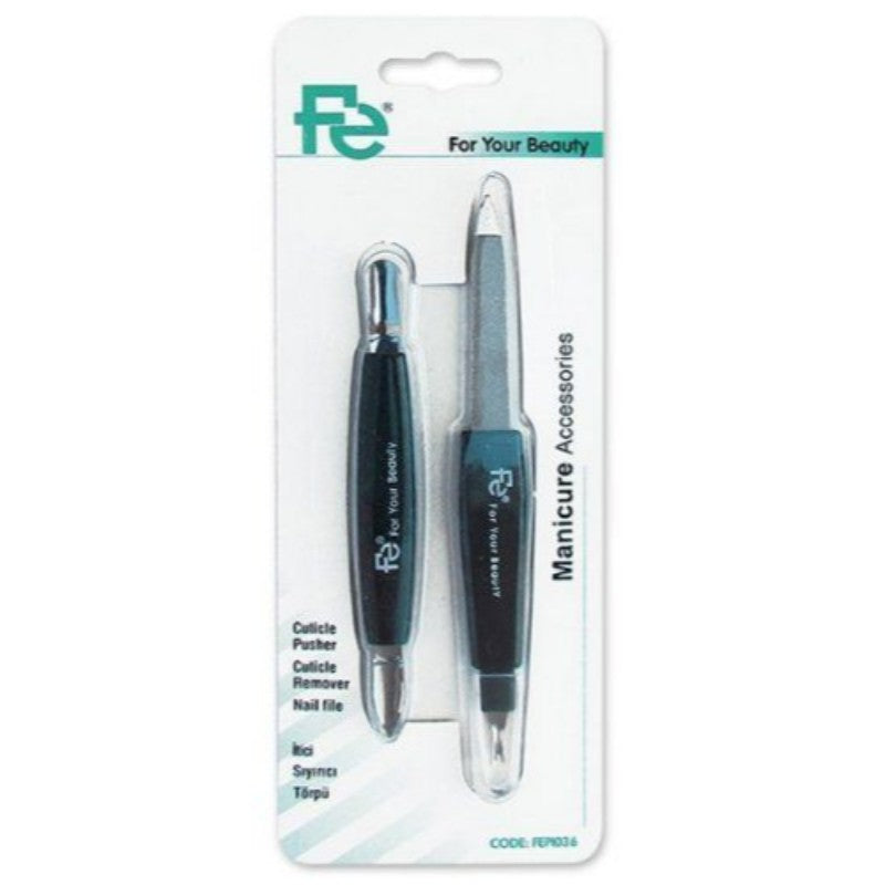 Fe Cuticle Pusher+Remover Nail File FEPI036