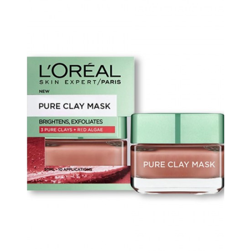 قناع الطين النقي من لوريال يقشر ويفتح البشرة 50 مل