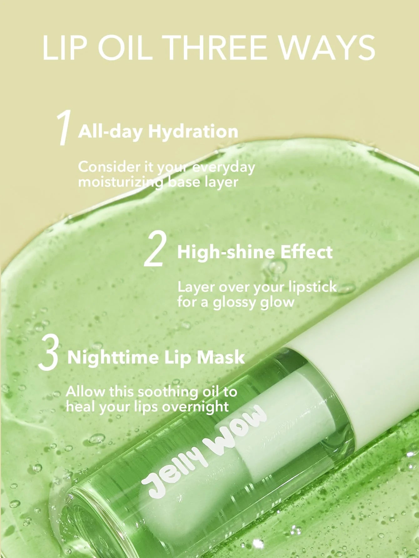 Sheglam Jelly Wow Hydrating Lip Oil 5ml Green Apple Envy