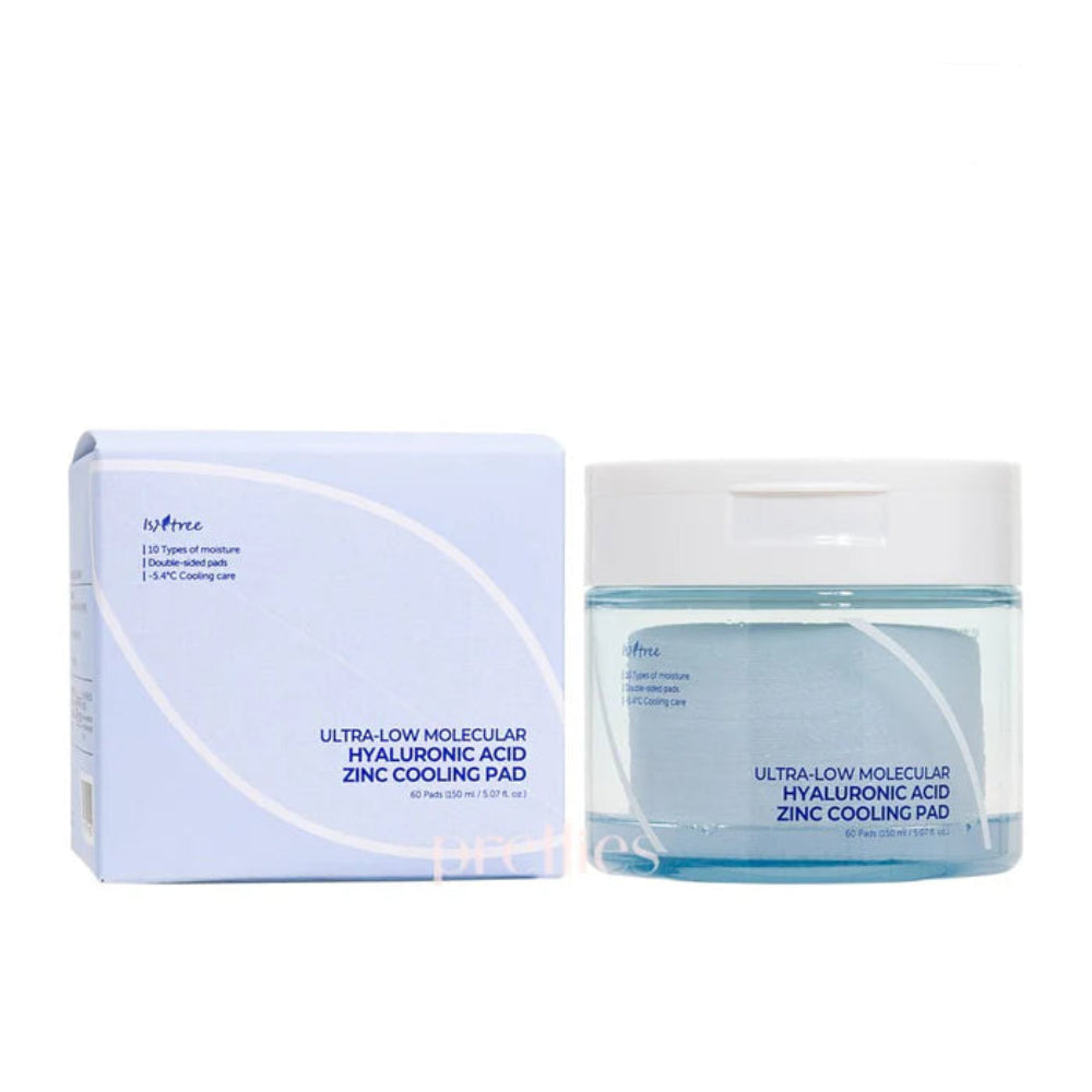 Isntree Ultra Low Molecular Hyaluronic Acid Zinc Cooling 60 Pads 150ml