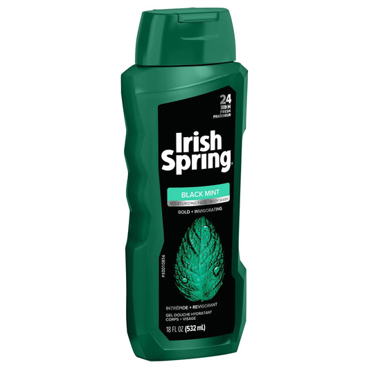 Irish Spring Black Mint Moisturizing Face & Body Wash 532ml